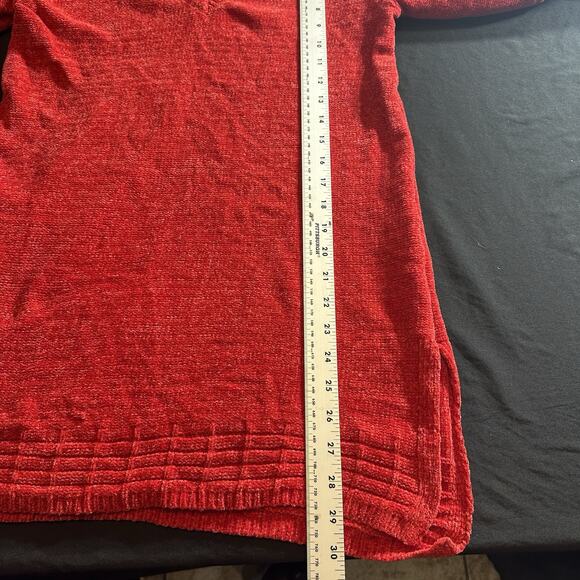 APT. 9 Sweater Women's Size Large Red V-Neck Long Sleeve Knit Lightweight - Picture 7 of 9